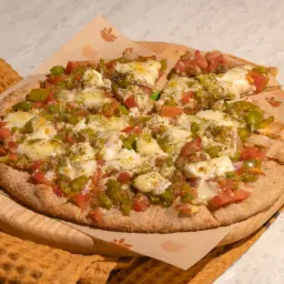 Vegetable Salad Manakish with Three Cheeses